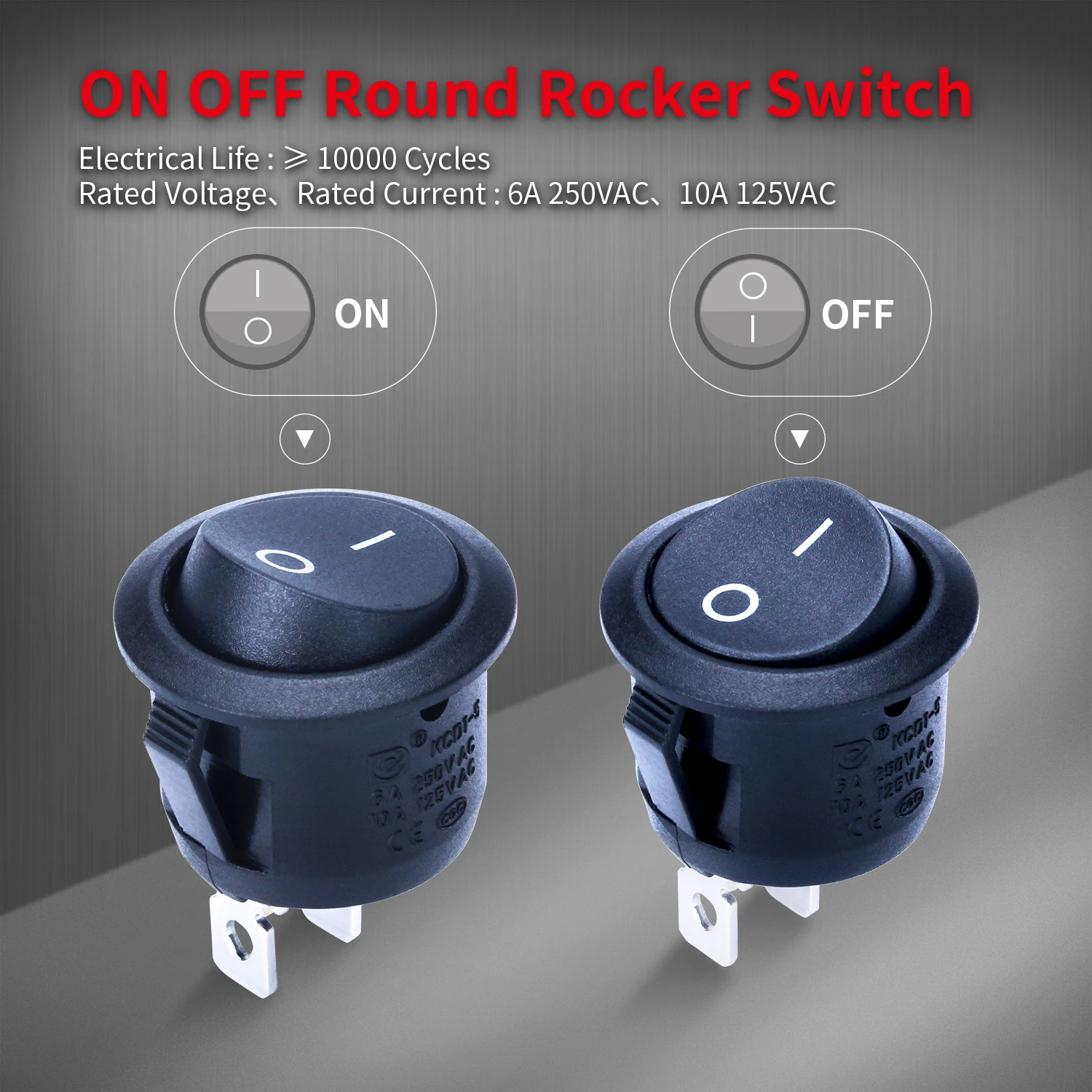 12v On Off Switch MKBKLLJY 16Pcs Round Rocker Switch 12 Volt DC Circle ...
