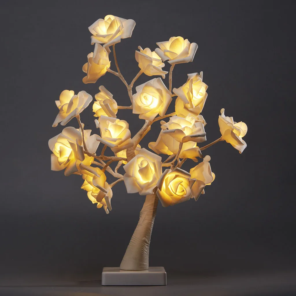 Willow Crafts  Silk Flower Lamp String  Flower Art Night Light USB  Pu Phalaenopsis Tulip Rose  Fiber Optic Lamp  Optical Fiber