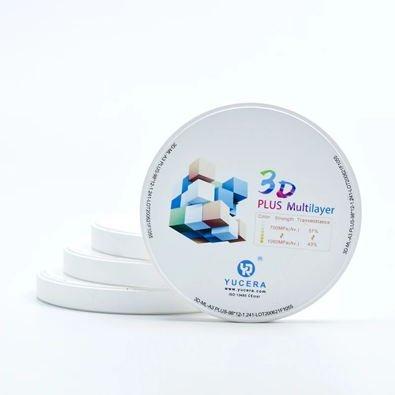 YUCERA Hot Sell Dental Medical 3D Plus Zirconia Dental Zirconium Disk Manufacturer for Dental Lab Crown and Bridge