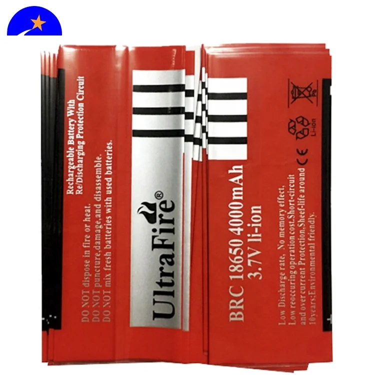 Custom Printed Private Printable OEM 18650 Battery Wrap PVC Heat Shrink ...