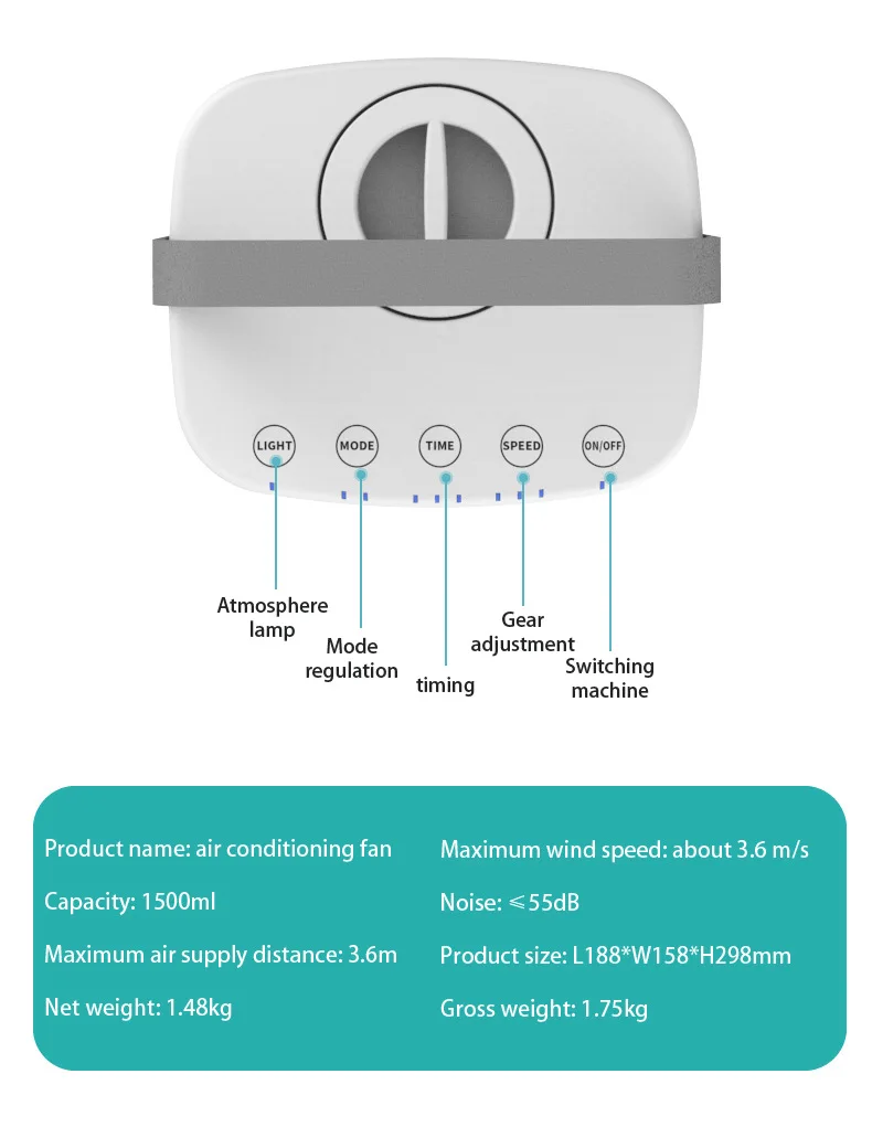 Desktop Small Air Conditioner, USB, Portable - detail 34