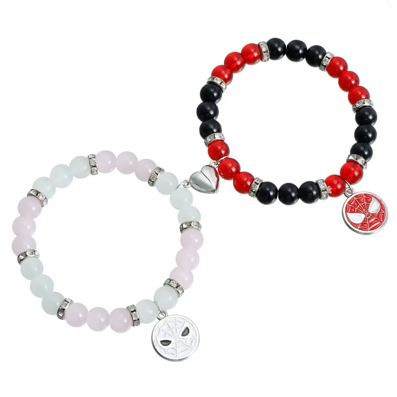 Wholesale Best-selling Fashion Crystal Beaded Waterproof Sterling Silver Sun and love Couple Bracelet for Gifts