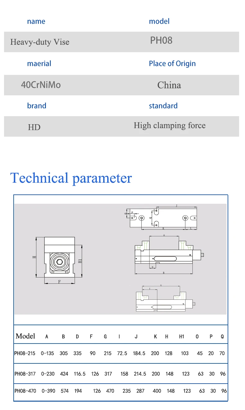 8-inch Vise CNC Flat Jaw Powerful Hydraulic Fixture Precision Double Force main image 0
