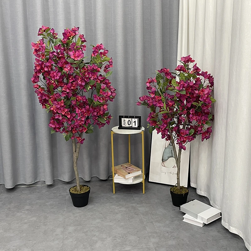 JIAWEI Outdoor Purple Beige Artificial Bamboo Tree Fleur Artificielle Artificial Flor Pot Plastic Flower Durable Indoor/Outdoor