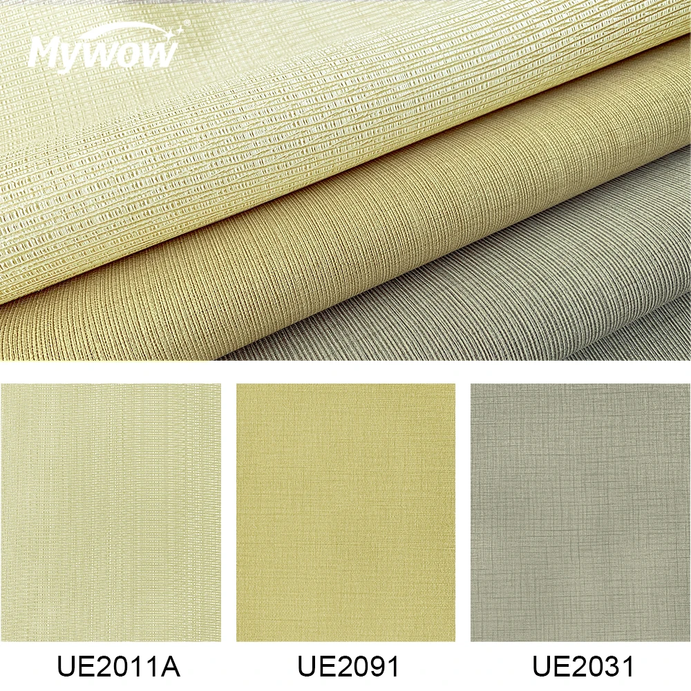 Modern Plain Textured Grey Contract Wall Fabric Backed Wallpaper Vinyl