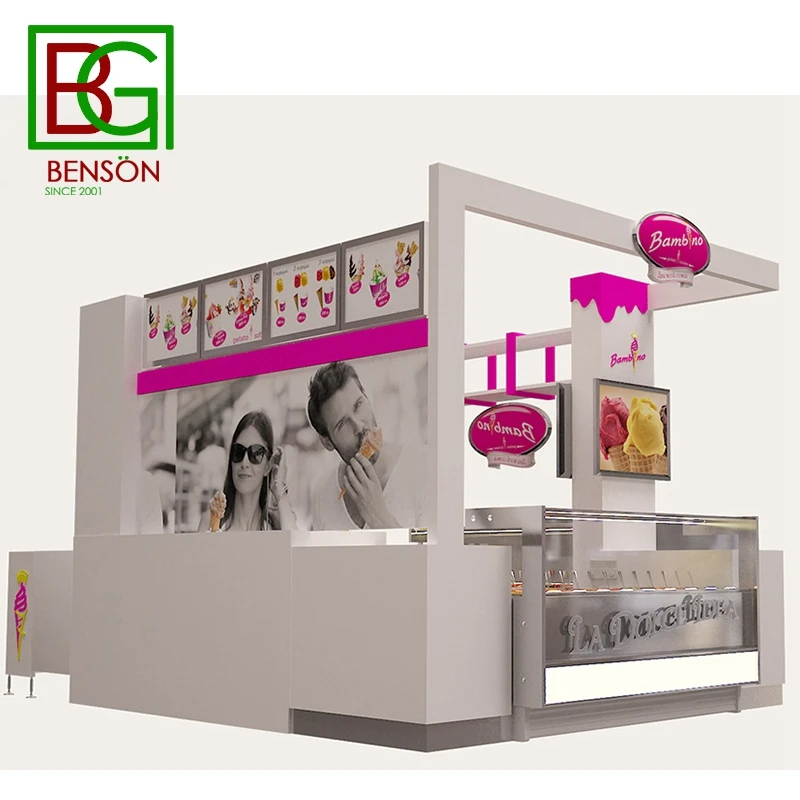Multi Function Retail Candy Kiosk Electric Street Food Kiosk Design Hot Sale Ice Cream Kiosk in Mall
