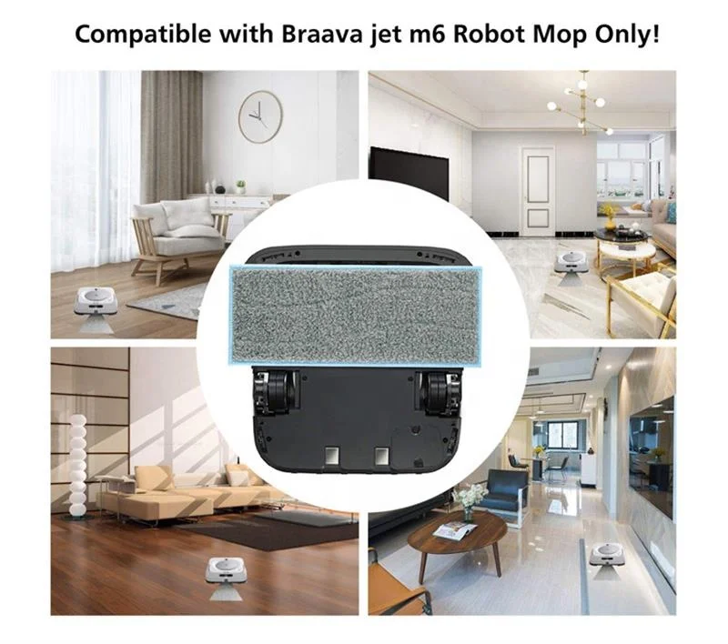 Моющиеся и многоразовые накладки для мокрой швабры совместимые с iRobot Braava Jet m Series M6 (6110)