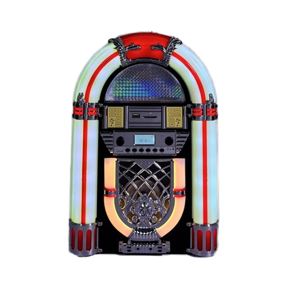 Small Tabletop Jukebox - Retro CD Player with USB, SD, MP3