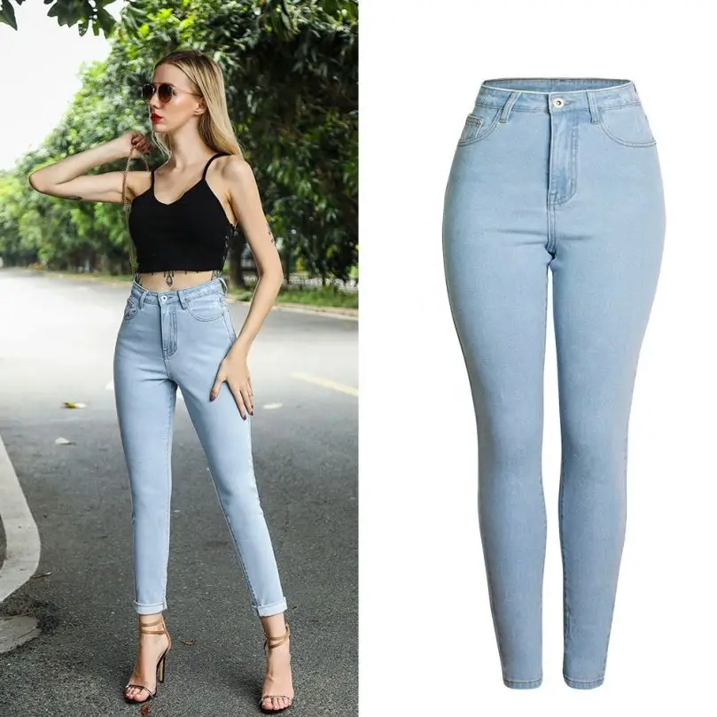 Woman High Waist Butt Lift Skinny Jeans 
