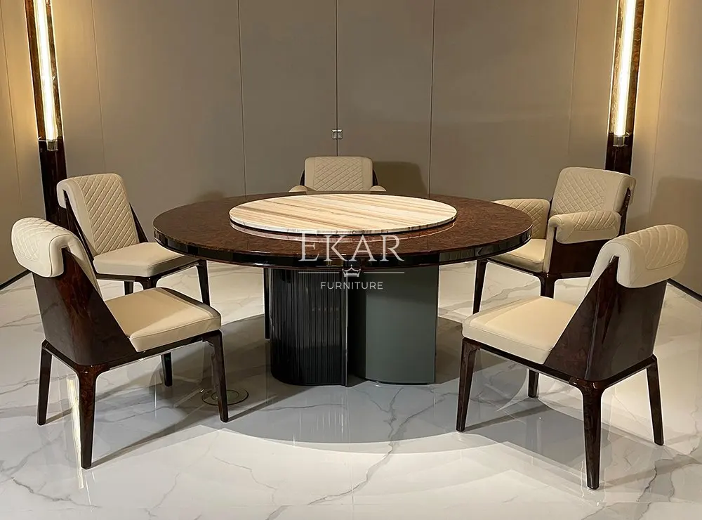 product white gold sand marble dining table   elegant dining room centerpiece-61