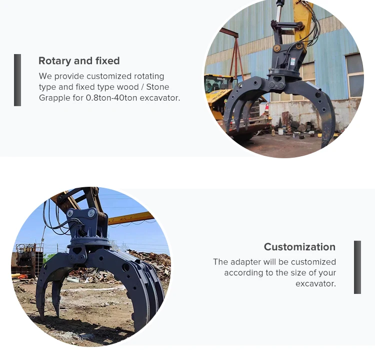 Grapple Attachment Hydraulic Rotating Log Grapple Hydraulic Grapple For