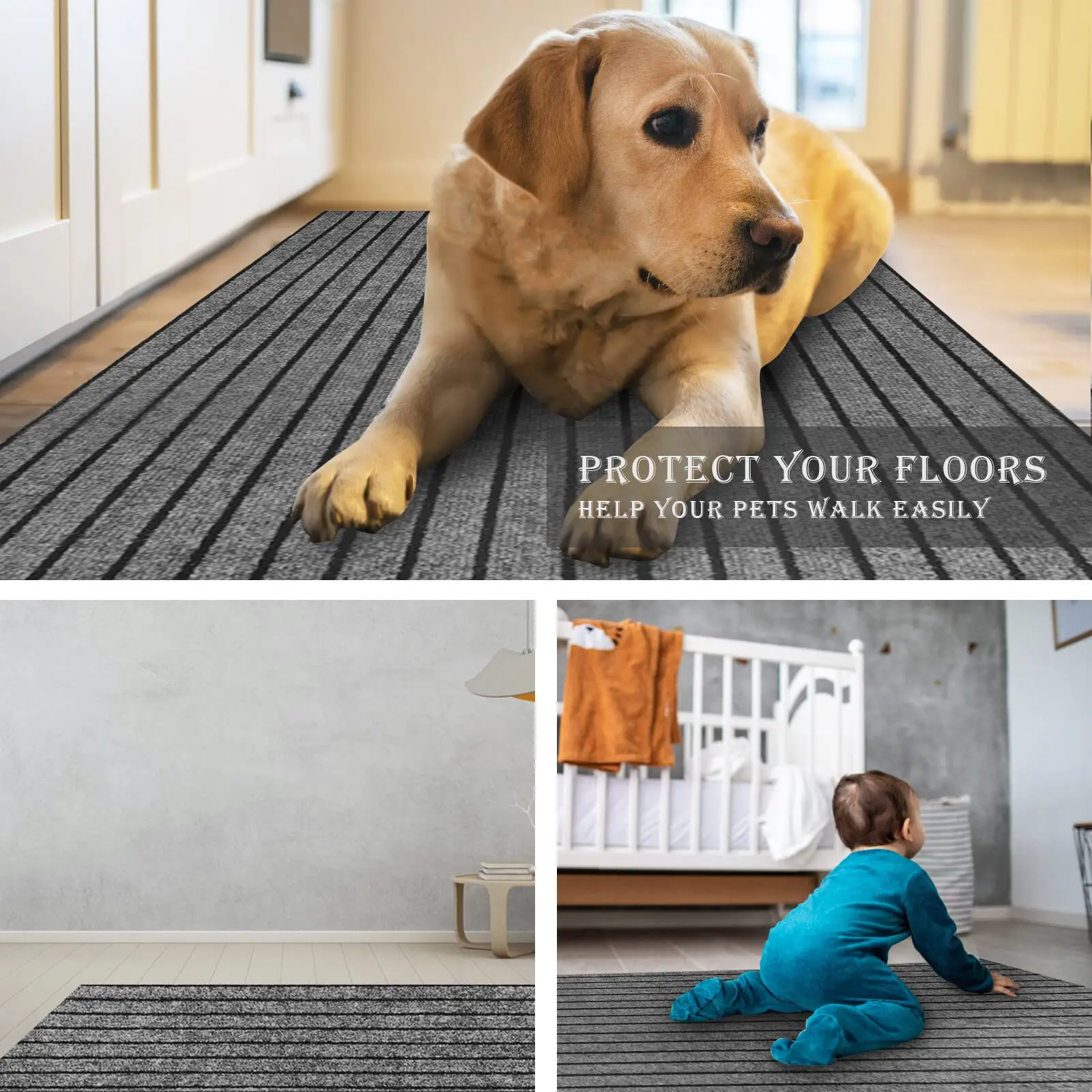 Carpet Runners, Hallway Runner Rugs with Non-Slip Rubber Backing, Custom Sizes Door Mat manufacture