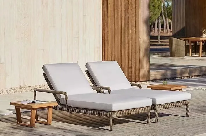Patio Furniture Sunbeds Beach Chaise Lounge Hotel Garden Pool Sun Bed Set Outdoor Daybed