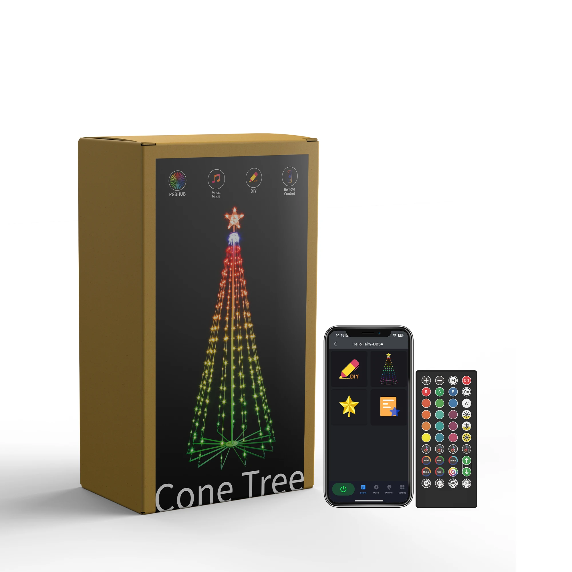 7ft 2.1m Diy Outdoor Christmas Trees For Yard With 47 Prelit Lights 205