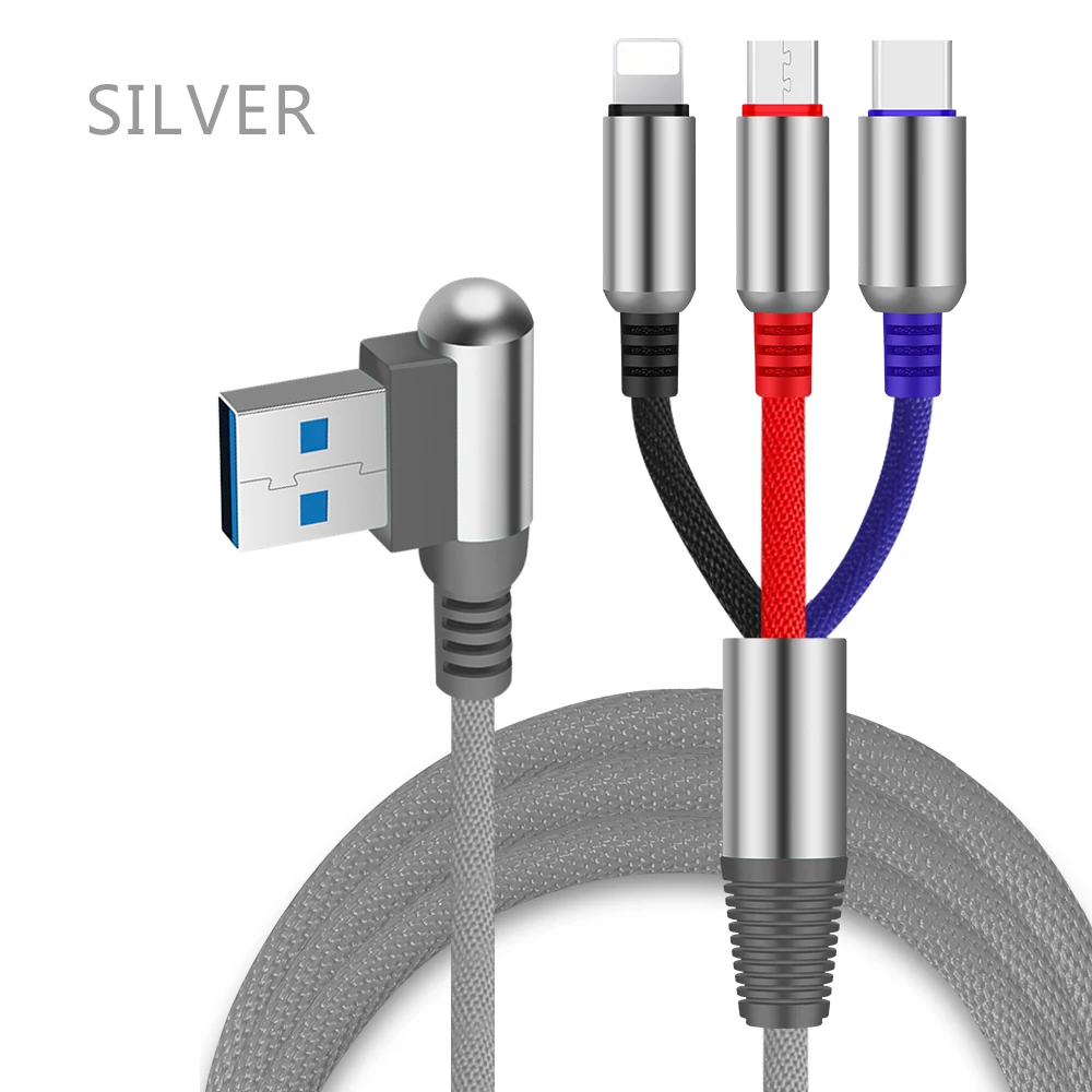 Products Nylon Braided Fast Charging Three in One Data Line - ANKUX.COM