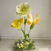 Set A: 2 fiori, 1 farfalla, pali e base, decorazione floreale da pavimento