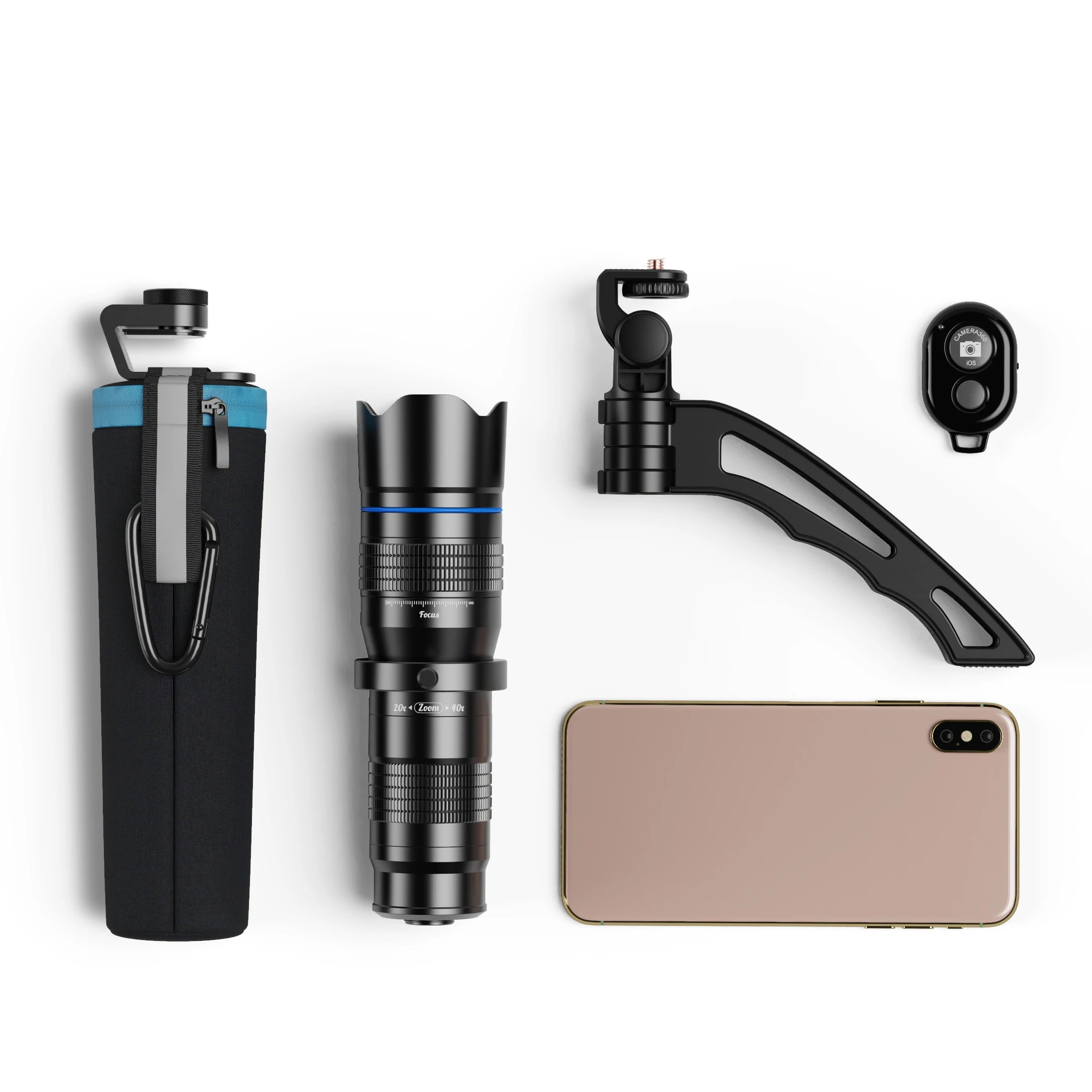 APEXEL Hot Selling 20-40X Smartphone Premium Telephoto Lens Zoom Camera  Lens with Tripod
