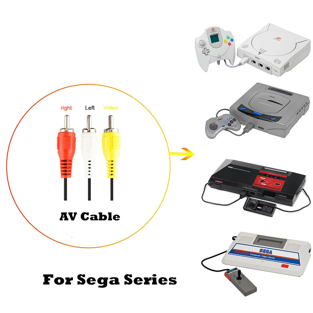 6ft 1.8m Standard Av Cable Rca Audio Video Cable Cord For Nintendo