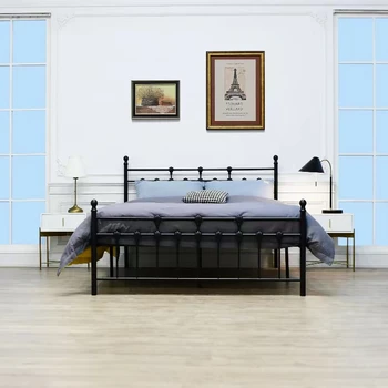European Modern Bedroom Princess Frame Metal Bed Frame Platform
