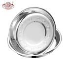 Best silver stainless steel round butter dishes plate serving dishes