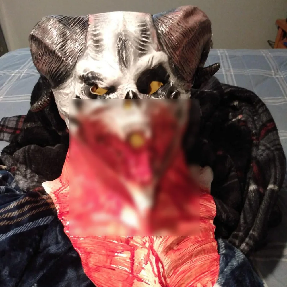 Maschera LED Horror Maschera LED Spaventosa Halloween - Volto Demone Psicopatico Con Luci, Widmann Milano Party Fashion Costume Halloween