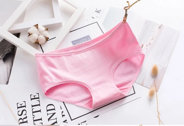 Factory Wholesale Womens Briefs Cotton Comfortable Underwear Women Ladies Panties Solid Color 8105