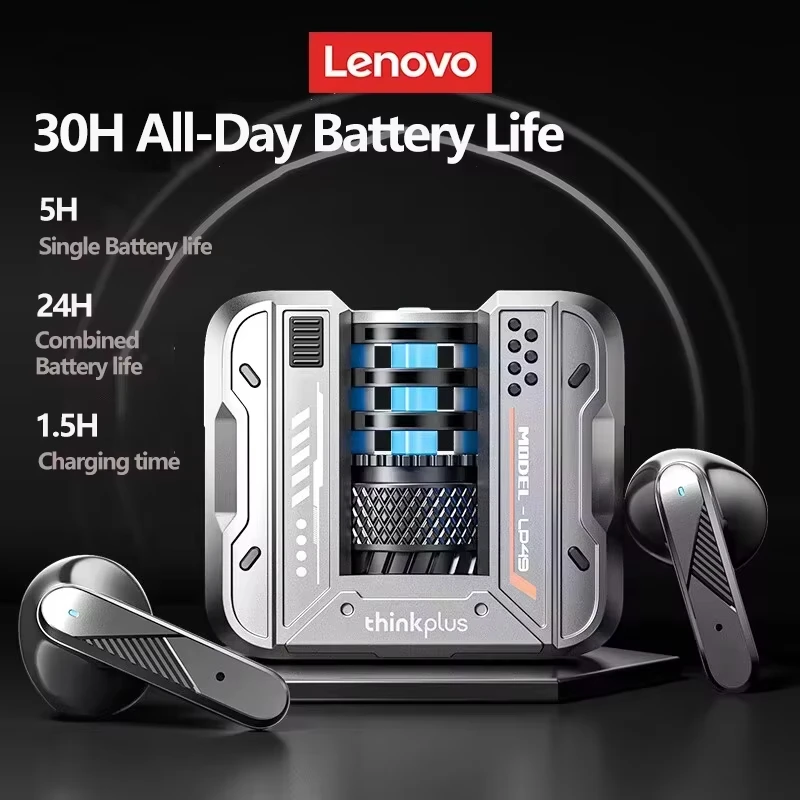 Original Lenovo LP49 AI Multilingual Translation Earphones Wireless Upgrade BT V5.4 Headsets Low Latency Gaming Earbuds