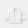 Cappotto senza cappuccio in pelliccia di coniglio bianco