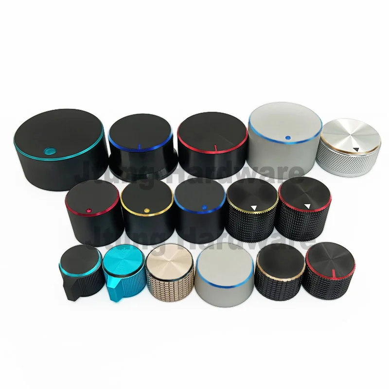 NEW ARRIVALS Precision Solid Two Tone Colors Anodized Aluminium Knobs for Potentiometer 6mm Shaft 6.35mm Shaft