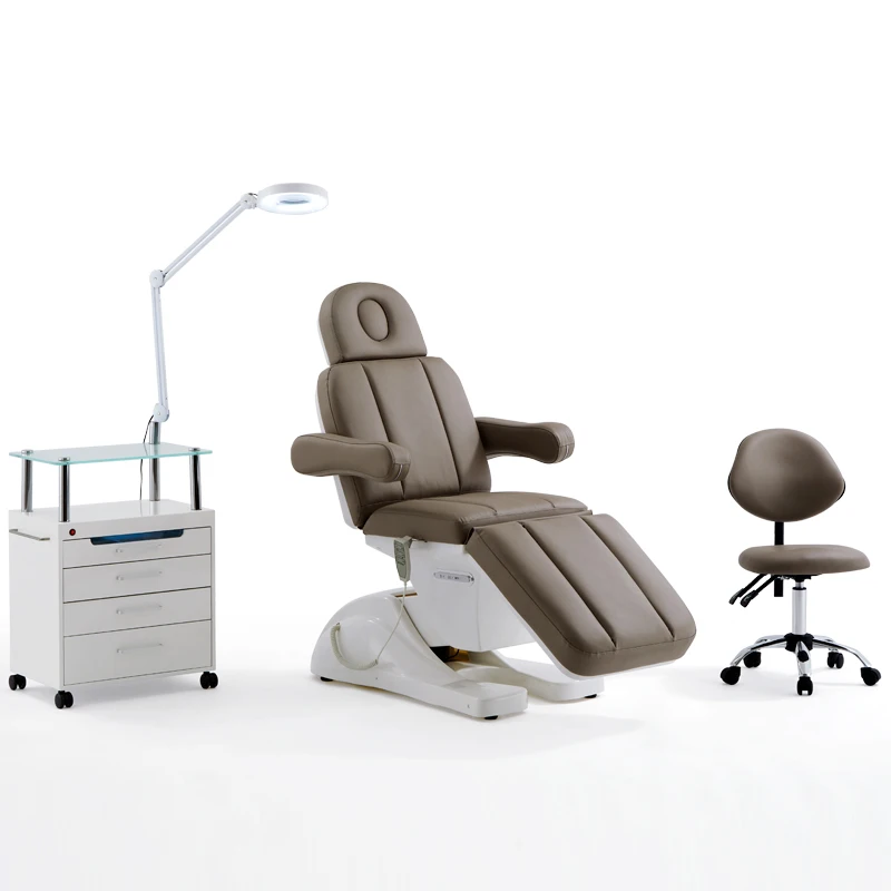 Latest Modern Adjustable Massage Table Brown Electric Lash Tech Bed Aesthetic Clinic Bed Beauty Salon Furniture 190*83*66cm *