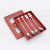 4 pcs lucky red combination 4: silver spoon + fork
