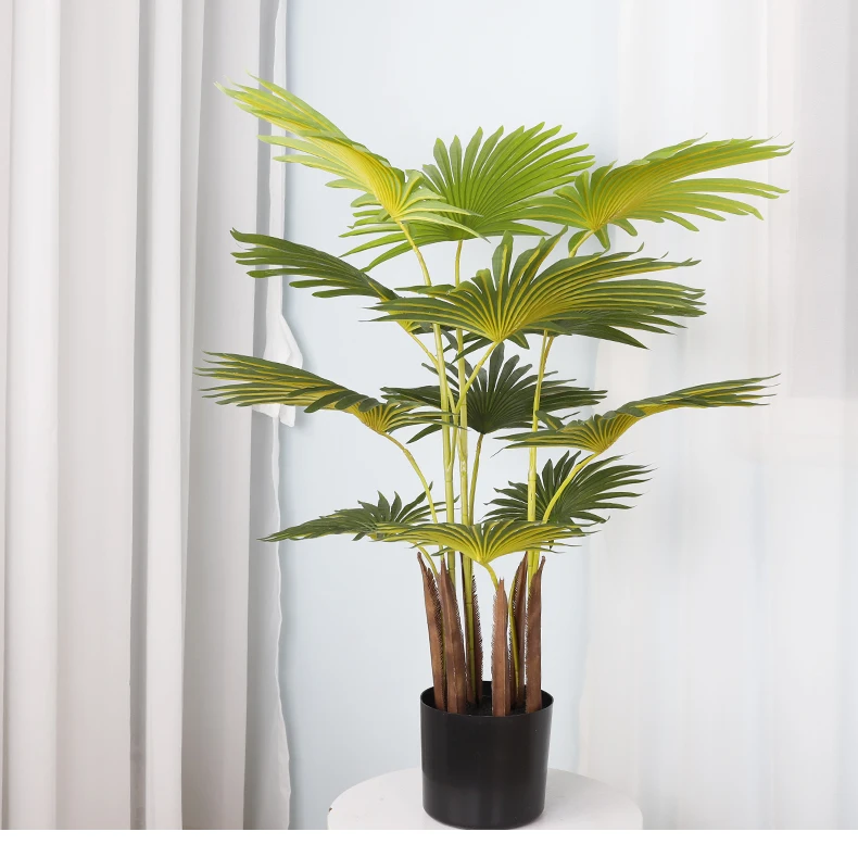 Artificial Big Fan Palm Tree Plant With 3 Different Sizes Green ...