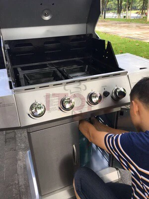 
4 горелки из нержавеющей стали для барбекю, пропановые газовые грили с боковой горелкой для заднего двора, уличное кухонное оборудование для готовки 