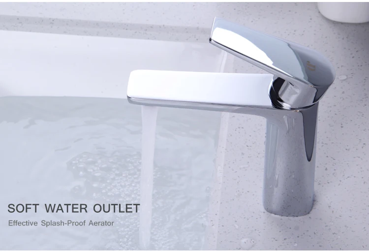 Grifo monomando para lavabo de baño con agua fría y caliente de latón