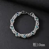 Bracciale con perline blu chiaro da 10mm
