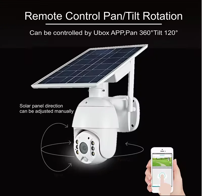 2MP 4MP Intelligent Design Waterproof Night Vision Solar Surveillance PTZ WiFi Camera New