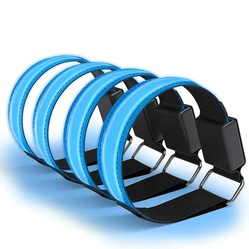 Custom Glowing Recharge Reflective Running Nylon Flashing Bracelet Light Armband Led Arm Band