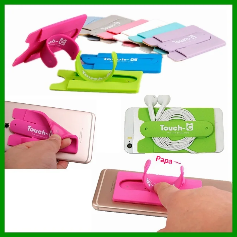 Hitinn nýi fjölnota silíkóna símahaldari og kortahaldari með bakplötu fyrir auðveldan flutning