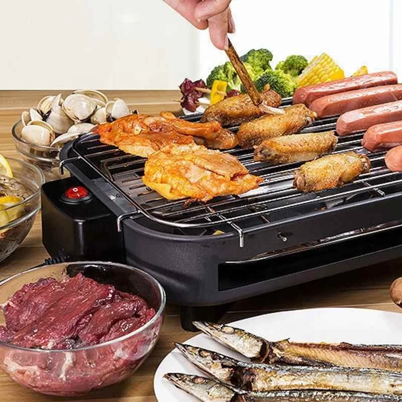 Multi-function Electric Grill Home Indoor Electric Baking Pan Smokeless  Teppanyaki BBQ Barbecue 220V