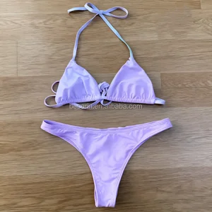 2026 OEM Custom High Waist Woman Swimwear Women's Solid Color Beach Wear  Seamless XL 2-piece Woman Bikini