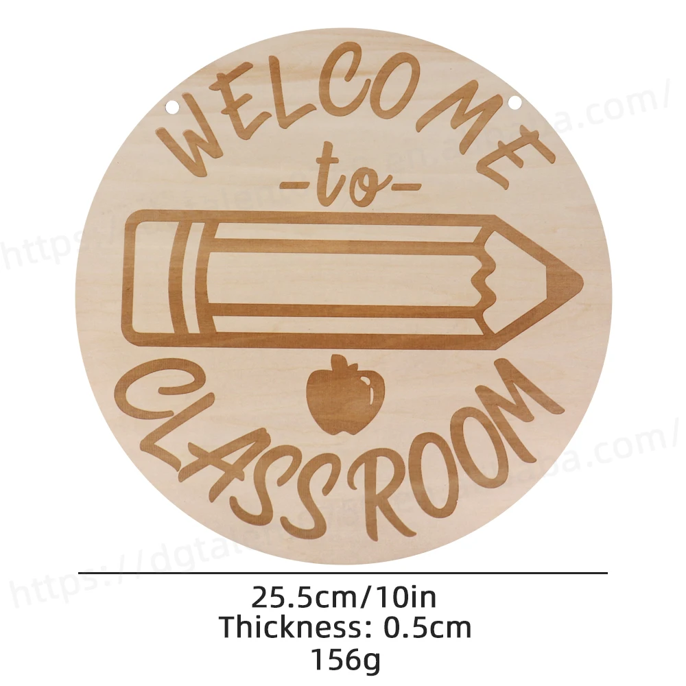 Tailai Round Wooden Discs DIY Circles Back to School Welcome Decoration Hanging Wooden Sign to Door Decoration