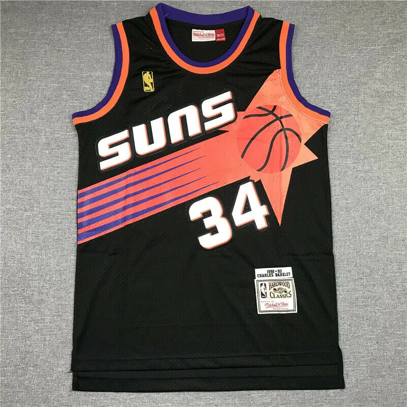 Phoenix Suns #34 Charles Barkley Black Jersey  Charles barkley, Phoenix  suns, Memphis grizzlies jersey