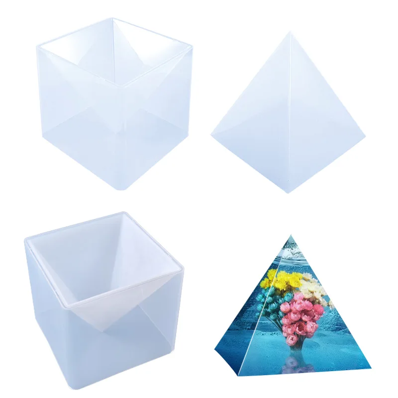 S136 15cm Large Tirangular Orgonite Cone Pyramid Resin Silicone Mold for Resin Epoxy