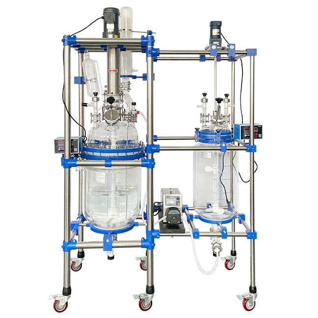 Laboratory 20 liters 50 liters bioreactor glass reactor manufacture