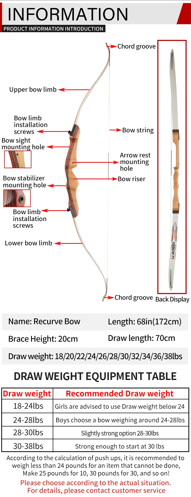 Archery Takedown Recurve Bow Wooden Riser Professional Training Adult ...