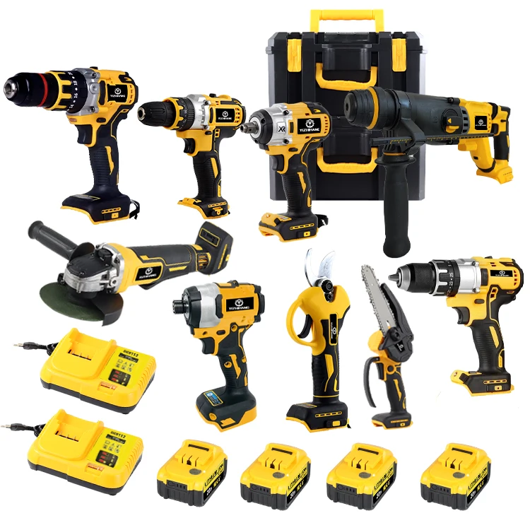 20v Dewa Cordless Drills Power Tool Sets Combo Kit Electric Power ...