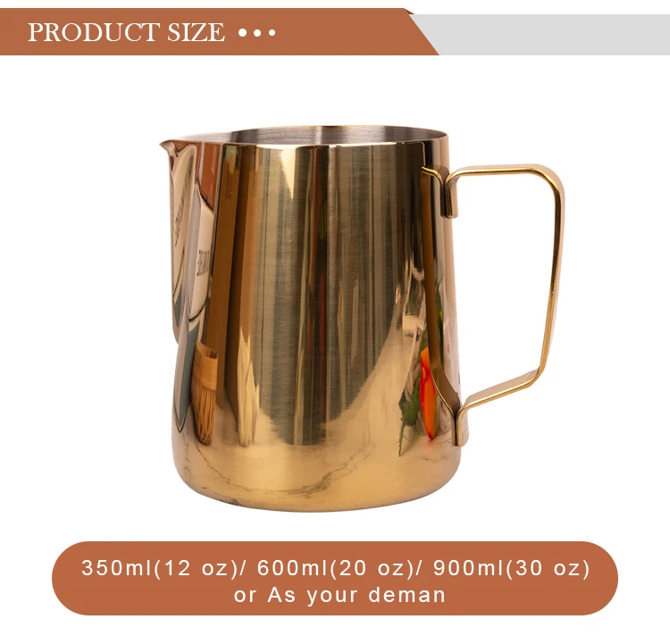 Colored Frothing Pitcher 12oz - Gold