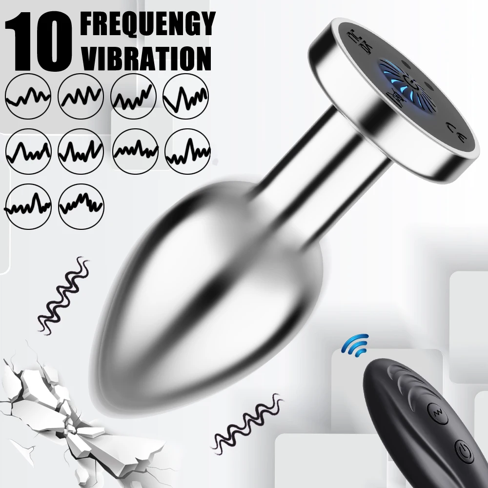 Wireless Remote Control Anal Plug Small Vibrating Butt Plug Metal Anal Vibrator Prostate Massager Anal Sex Toy for Men Women Wireless Remote Control Anal Plug Small Vibrating Butt Plug Metal Anal Vibrator Prostate Massager Anal Sex Toy for Men Women
