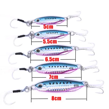 AOCLU Slow Metal Cast Jig Spoon 20g Casting Jigging Lead Fish Sea Bass Fishing Lure Artificial Bait Tackle for Saltwater Jigging – Metal Jig – view 3