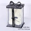 Crema - Orso di rose da 25 cm con confezione regalo